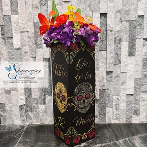 Dag van de Doden Tafelnummer Middelpunt Bloembak Suikerschedel Bruiloft Decor Dia de los muertos