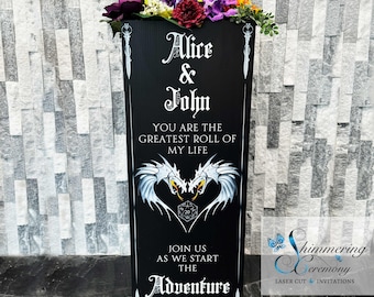 Dungeons and Dragons inspiriert Hochzeitsschild Blumenkasten D und D Willkommen D20