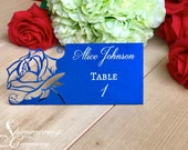 Beauty and the Beast inspired Laser Cut rose wedding Fairytale place cards table number