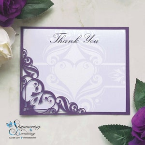 Sweetheart Thank You Cards laser cut wedding event