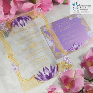 Aladdin Inspired Jasmine Acrylic Wedding Invitation fairytale princess invite Sweet Sixteen