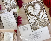laser cut invitation pinecone heart winter wedding invite gatefold heart grapevine wreath and berries fall rustic forest