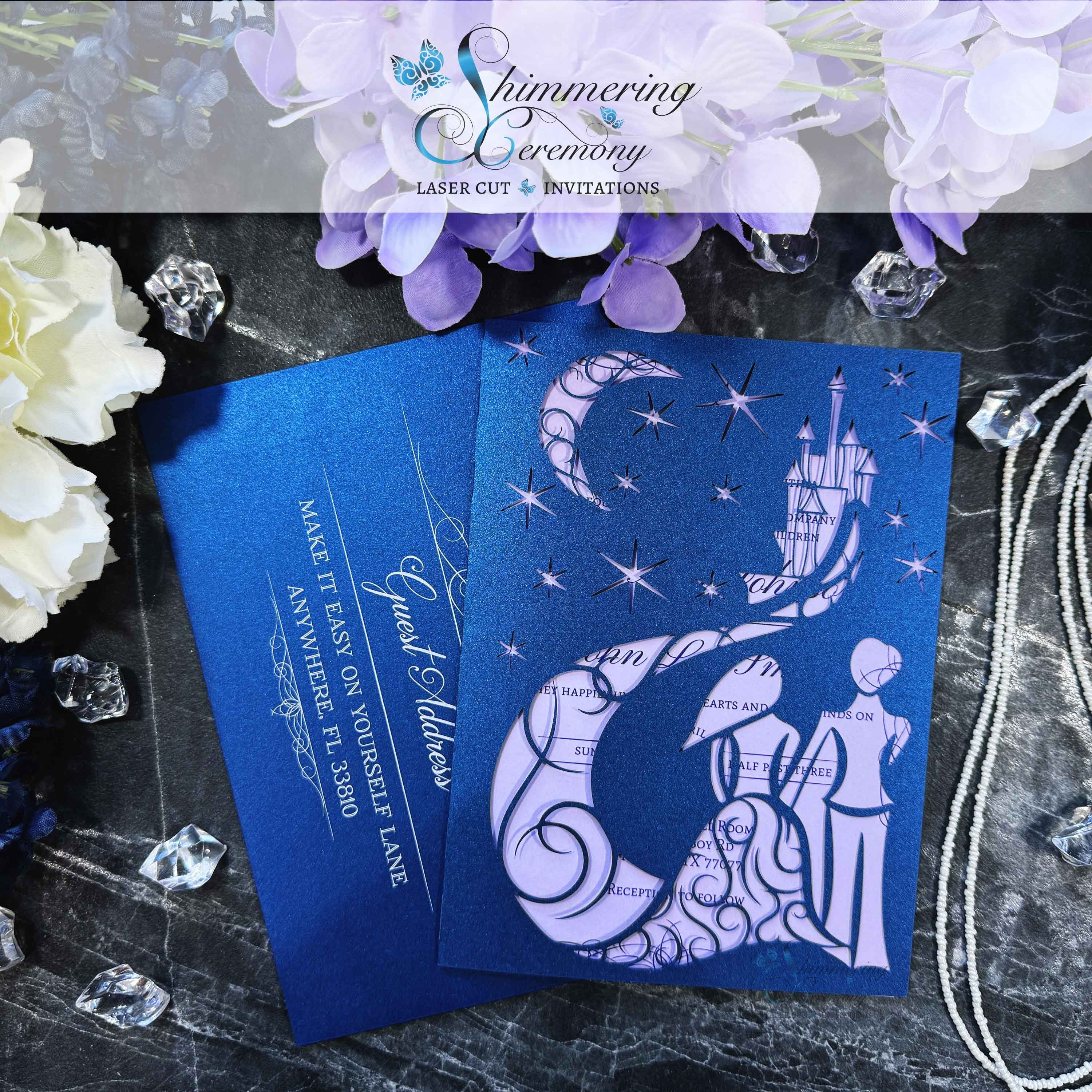 Starry Night Laser Cut Wedding Invitation: Fairy Tale
