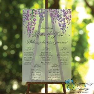 Wisteria acrylic seating chart wedding sign personalized seating plan event decor