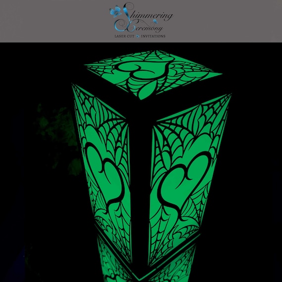 Gothic Spiderweb Intertwined Heart Centerpiece Laser Cut