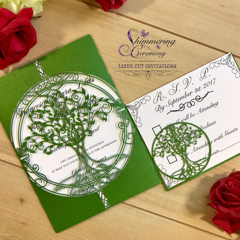 Tree of Life Laser Cut Wedding Invitation Enchanted Forest | Etsy