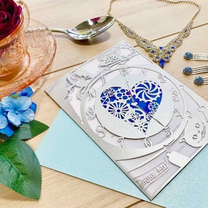 Alice in wonderland invitation laser cut inspired tea party down the rabbit hole and through the looking glass wedding