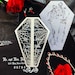 coffin gatefold laser cut wedding invitation shaped gothic invite spider webs halloween skeleton party