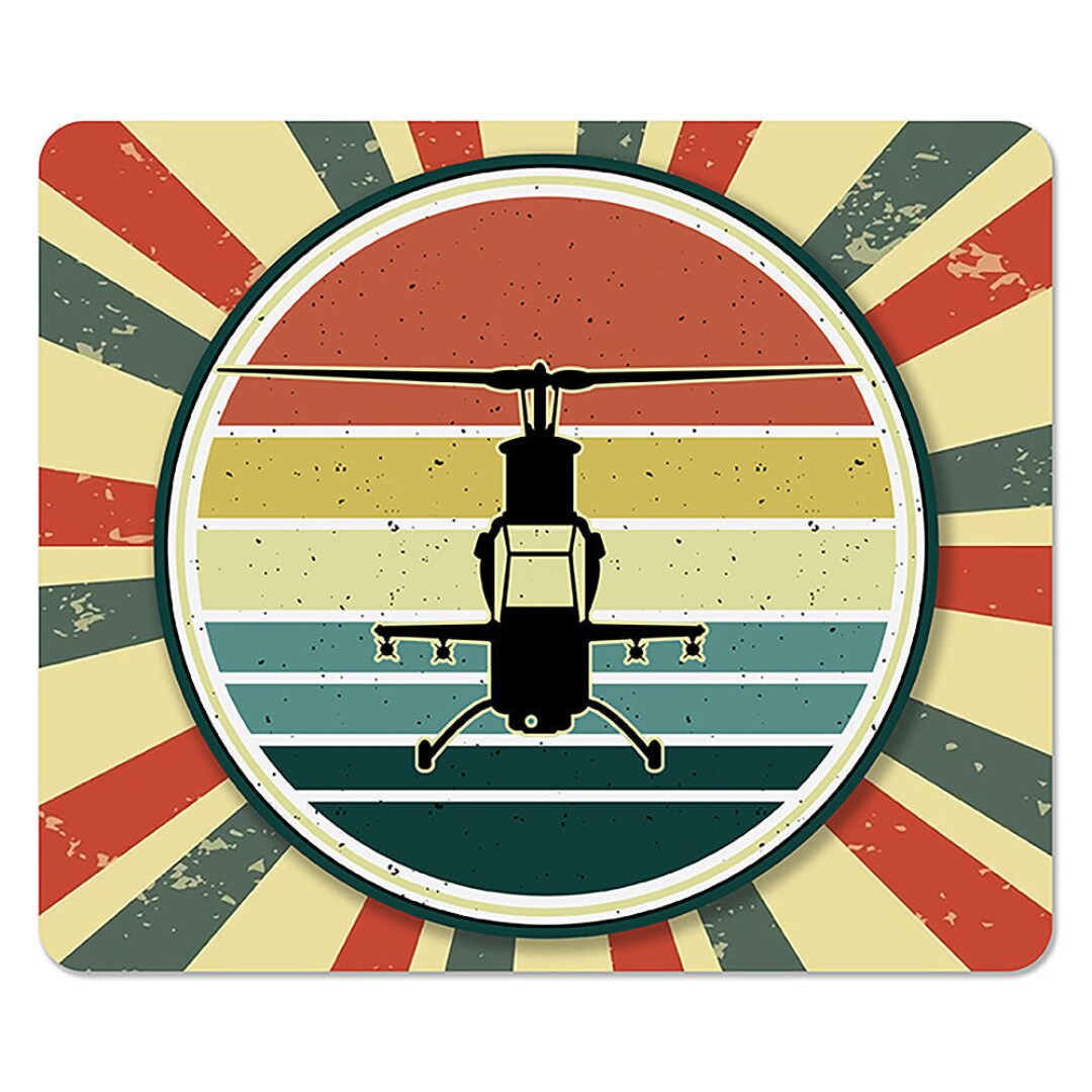Army Helicopter Vintage Large Mousepad Mouse Pad Military Etsy