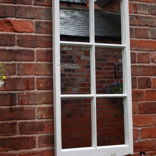 Window mirror, reclaimed restored and upcycled window frame , painted and waxed with Annie Sloan chalk paint