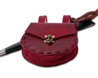 Medieval Leather Belt Pouch, LARP or Renaissance
