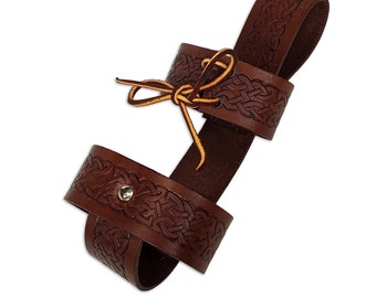 Celtic Leather Cup Can Water Bottle Drink Holder
