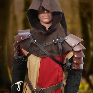 Articulated Leather Pauldrons / SCA / LARP / Costume