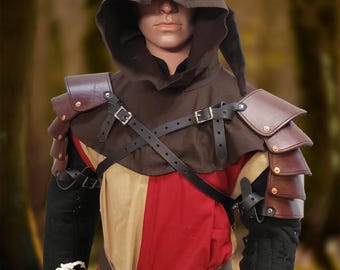 Articulated Leather Pauldrons / SCA / LARP / Costume