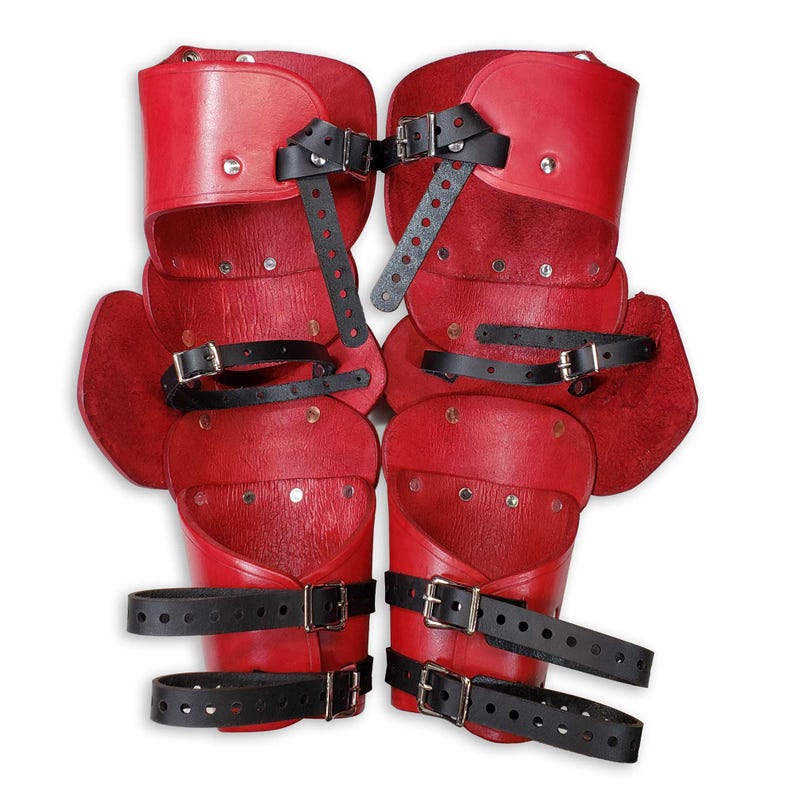 Leather Three Quarter Arm Armor – Medieval Crusader LARP Bracers ...
