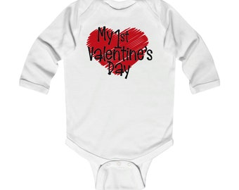 Première Saint-Valentin de bébé, première Saint-Valentin, tenue de bébé pour la Saint-Valentin, tenue de Saint-Valentin pour bébé, première Saint-Valentin