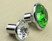 Green Transparent Crystal Knob Glass Knob European Drawer Knob Dresser Knob Furniture Hardware