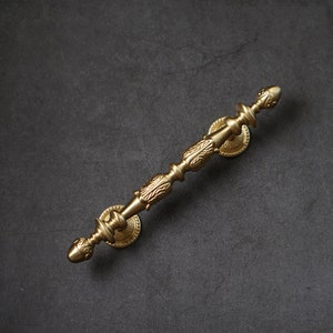 Retro Medieval European American French Style Wardrobe Bookcase Cabinet Door Pull Handle Gold Brass Cloakroom Door Pull Handle