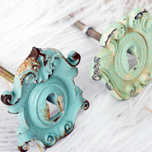 Chic Blue Green Knob European Knob French Retro Door Knob Etsy