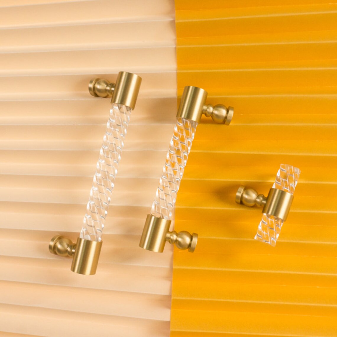 Nordic Light Luxury Original Design Brass Acrylic Pull Handle Etsy