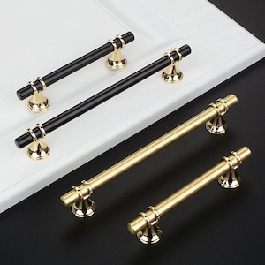 Gold Black Door Pull Handle Wardrobe Door Pull Handle Cabinet Door Knob Pull Handle Modern Door Decorative Handle
