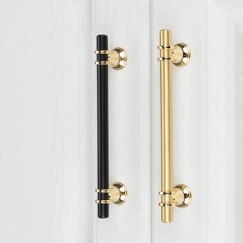 Gold Black Door Pull Handle Wardrobe Door Pull Handle Etsy