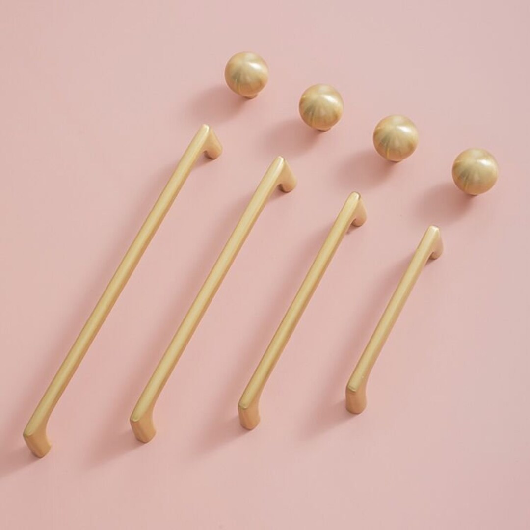 Light Luxury Simple Brass Pull Handle Wardrobe Door Etsy