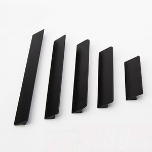 Black Pull Handle Modern Cabinet Wardrobe Cabinet Door Pull Handle Drawer Aluminum Alloy Door Black Pull Handle