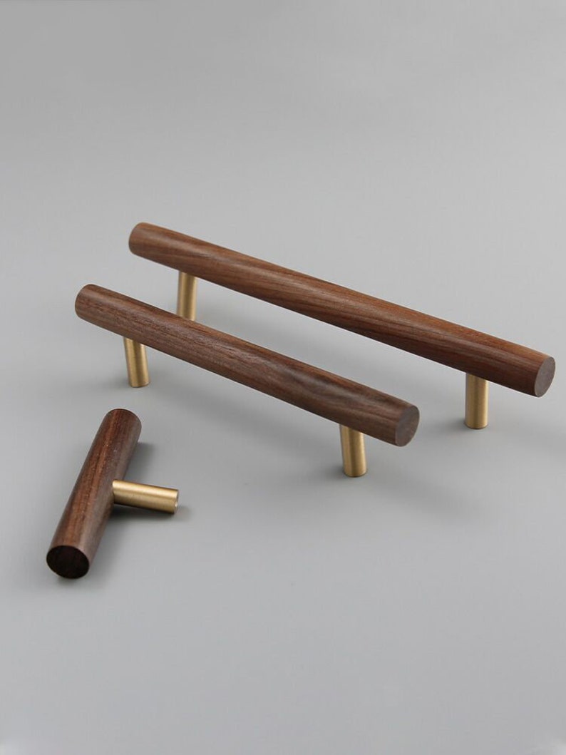Wood Door Pull Handle Walnut Wardrobe Bedside Table Drawer Etsy
