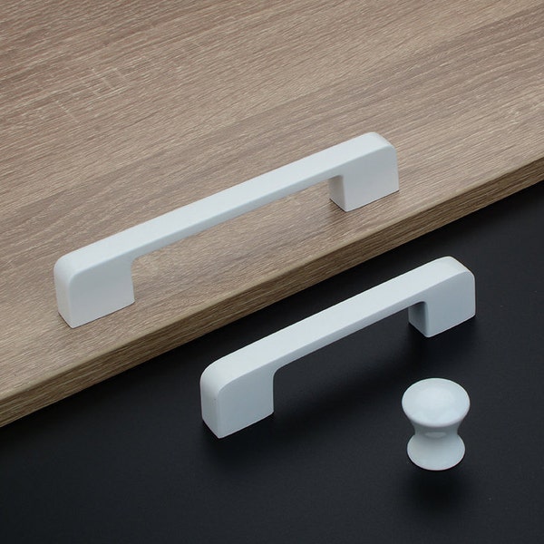 Modern White Pull Handle Simple Drawer Door Pull Handle Wardrobe Door Pull Handle Door Hardware