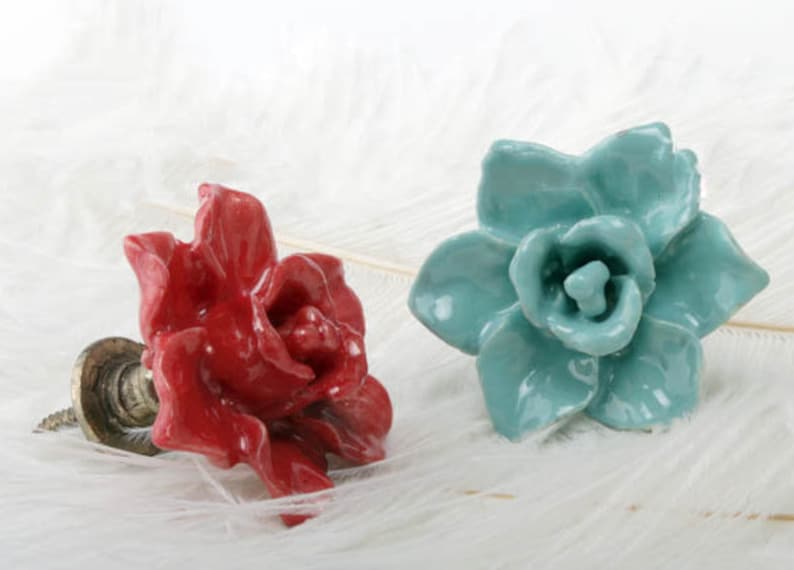 Flower Knob Resin Knob American Knob Door Knob Dresser Knob Etsy