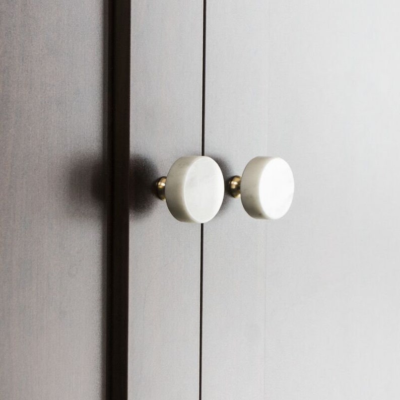 Nordic Modern Marble Brass Drawer Knob Door Knob Wardrobe Door Etsy