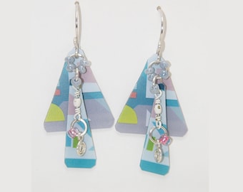 Upcycled Earrings Made from Plastic Gift Cards