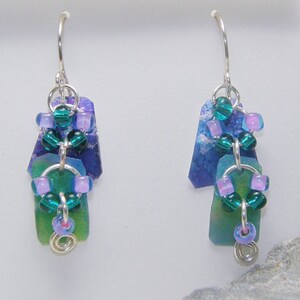 Upcycled Earrings Made with Frosted Plastic