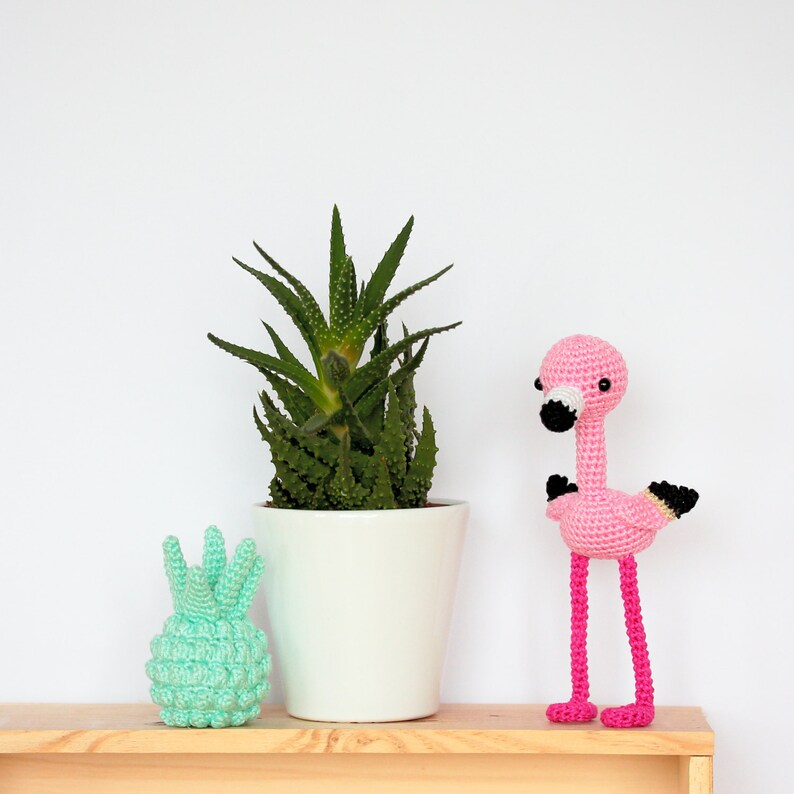 Pink Flamingo Home Decor Crochet Flamingo Decor Flamingo - Etsy