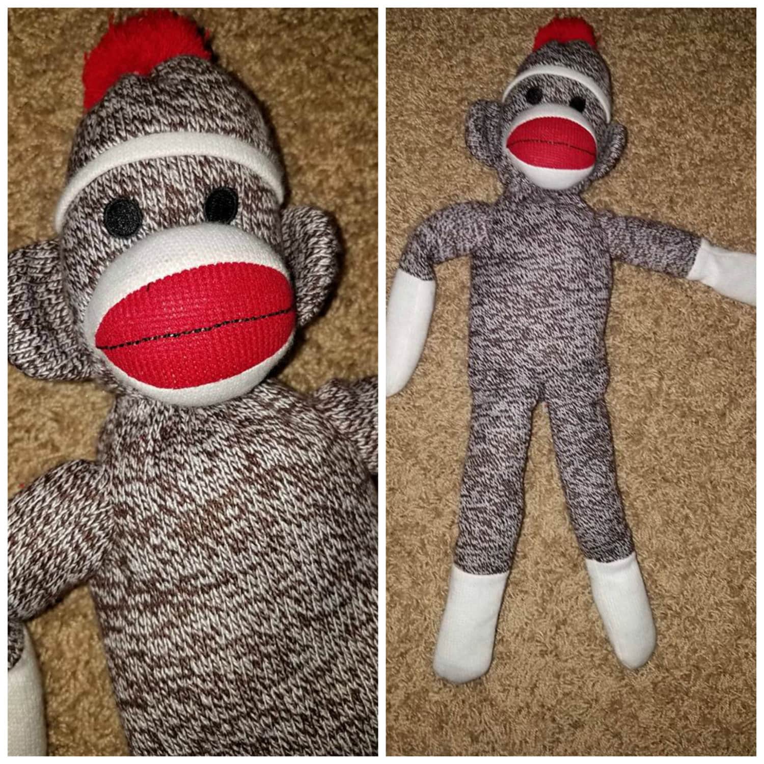 Vintage Sock Monkey Immaculate Condition Vintage Stuffed Etsy UK