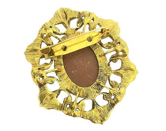 Broche Camée Avec Strass Pour Femme – Jolie Et En Très Bon état – Occasion