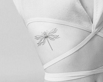 Lines dragonfly - Temporary Tattoo