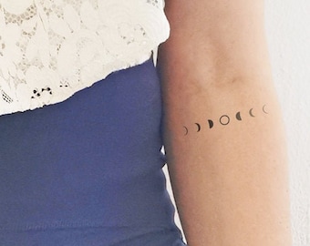 Tiny Moon - Tatouage temporaire (Lot de 2 tatouages)