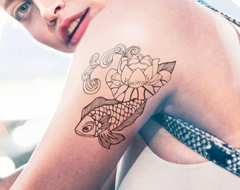 Koi Carp - Temporary Tattoo (Set of 2)