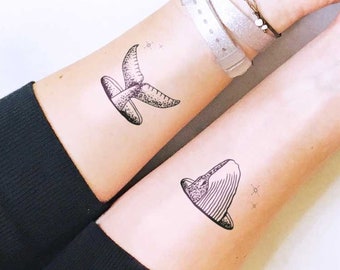 Whale Tail - Temporary Tattoo (Set of 2)