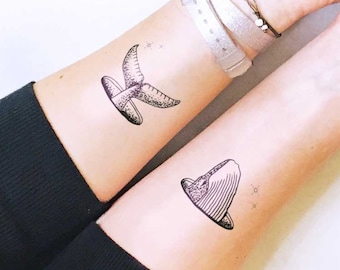 Whale Tail - Temporary Tattoo (Set of 2)