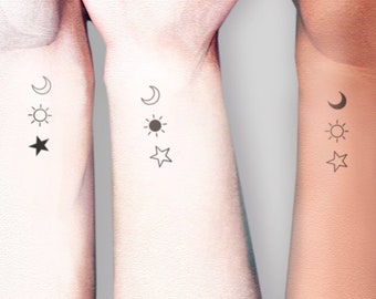 Cosmic Trio - Temporary Tattoo (Set of 3)