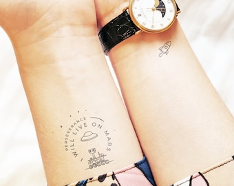 I need more space - Tatuajes temporales (conjunto de 2)