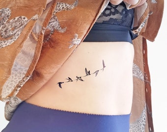 Swallow in flight - Temporary Tattoo (Set of 2)