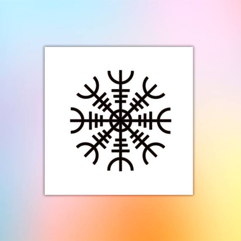 Vichingo Aegishjalmur Vegvisir Tatuaggio temporaneo set di 2 immagine 2