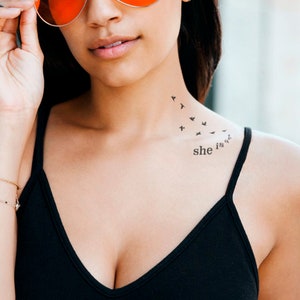 She is art: tijdelijke tattoo (set van 2)