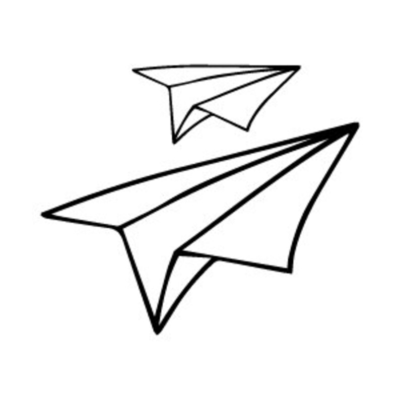 Paper Plane Temporary tattoo Set of 2 image 2