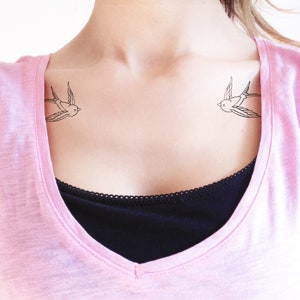 Swallow - Temporary Tattoo (Set of 2)