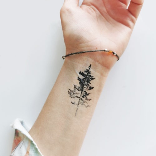 Mountains & Waves Temporary Tattoo set of 2 - Etsy